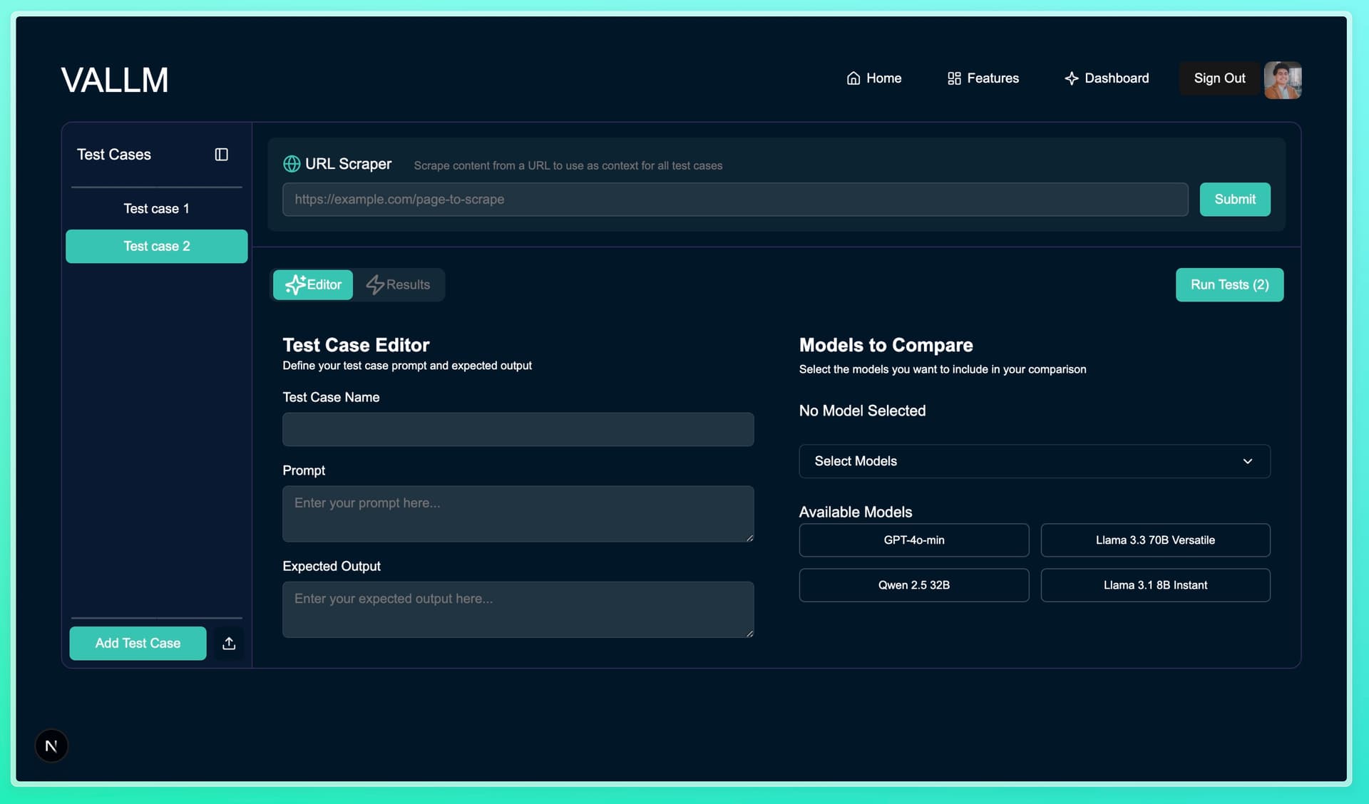 VALLM Dashboard